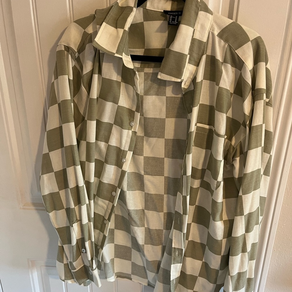 Checkered shacket